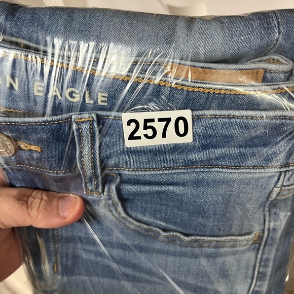 American Eagle Next Level Stretch Jegging Jeans Womens 6 Long Blue Denim 2570 - Picture 11 of 11